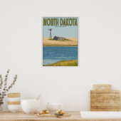 Poster Dakota du Nord - Old Farmstead - Vert (Cuisine)