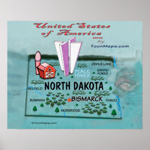 Poster Dakota du Nord USA