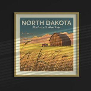 Poster Dakota du Nord vintage