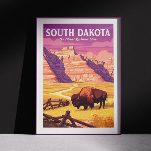 Poster Dakota du Sud vintage