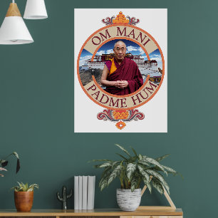 Poster Dalaï Lama Palais Potala Om Mani Padme Hum