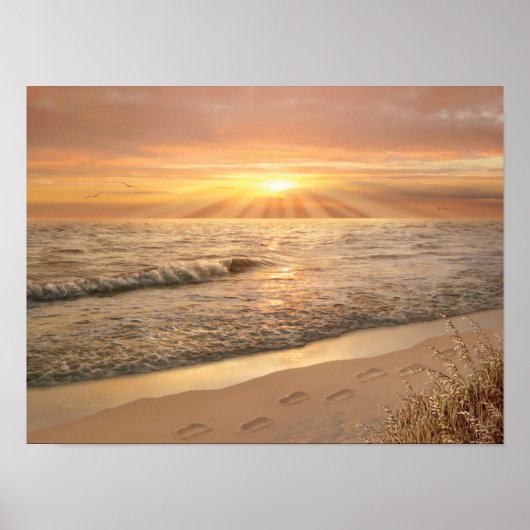 Poster d'Alan Giana "Empreintes dans le sable" (Devant)