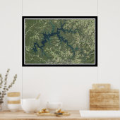 Poster Dale Hollow Lake Kentucky - Tennessee Satellite (Cuisine)