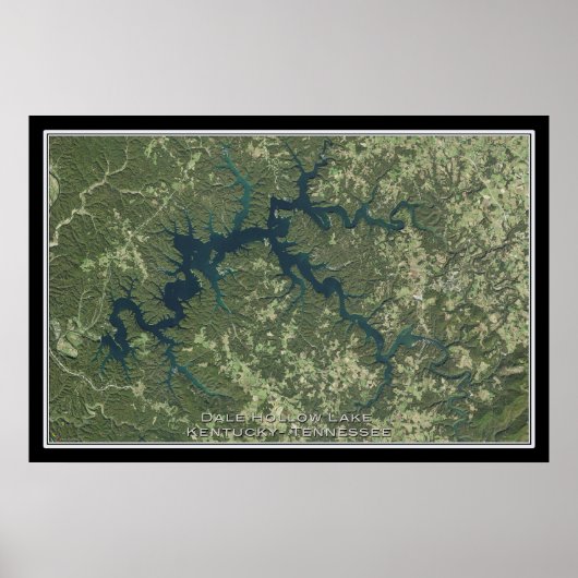 Poster Dale Hollow Lake Kentucky - Tennessee Satellite (Devant)