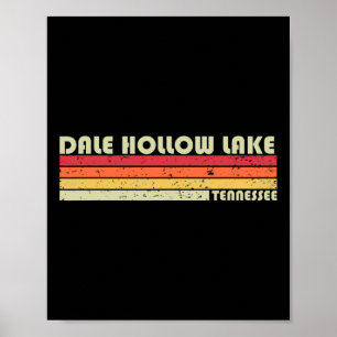 Poster Dale Hollow Lake Tennessee Drôle de pêche Camping