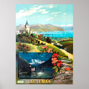 Poster d'ALÉSI, F. Hugo. Lac Leman, 1895.