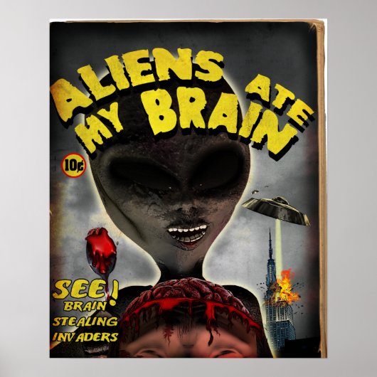 Poster d'Aliens Mangez Mon Cerveau (Devant)