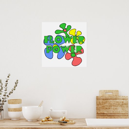 Poster d'alimentation en fleurs rétro (Cuisine)