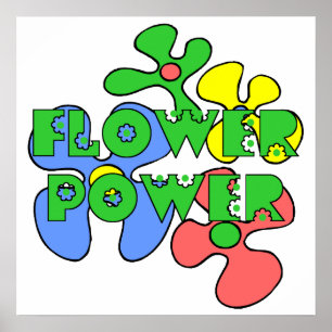 Poster d'alimentation en fleurs rétro