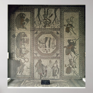 Poster Dallage en mosaïque de la villa romaine à Low