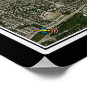 Poster Dallas - Ft Worth Airport Texas Carte Satellite (Coin)