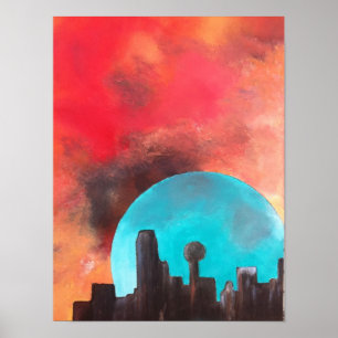 Poster Dallas par clair de lune