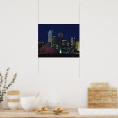 Poster Dallas Skyline la nuit (Cuisine)