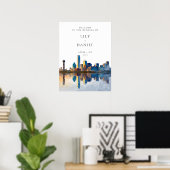 Poster Dallas Skyline Wedding Welcome Sign (Bureau à domicile)