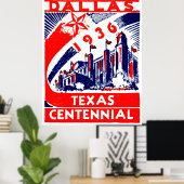Poster Dallas Texas Centennial 1936 (Bureau à domicile)