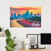 Poster Dallas, Texas, États-Unis (Bureau à domicile)