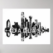 Poster Dallas, Texas in black and white (Devant)