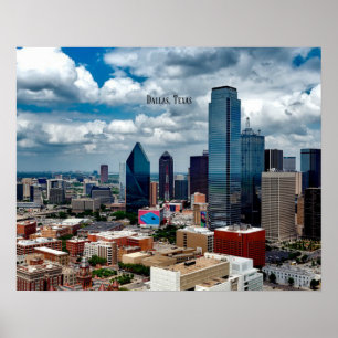Poster Dallas, Texas, photo de paysage urbain