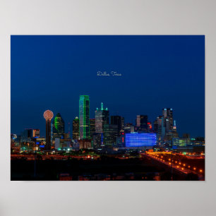 Poster Dallas, Texas, photo de paysage urbain,