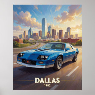 Poster Dallas Texas Routes de Performance 1982