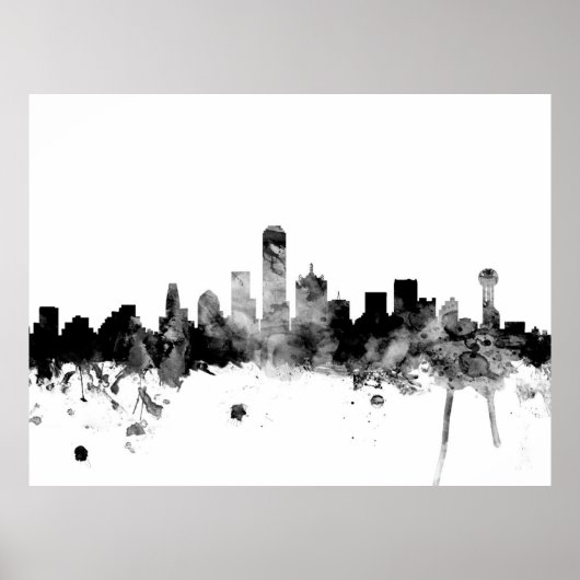 Poster Dallas Texas Skyline (Devant)