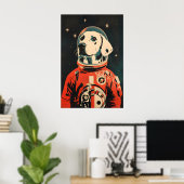 Poster Dalmatian Astronaut Poster, Dalmatian Retro Print (Bureau à domicile)