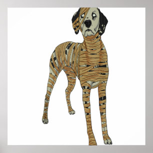 Poster Dalmatian Dog Mummy Halloween Costume Dog Lovers T