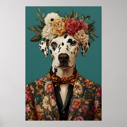 Poster Dalmatian In Suit Poster, Dalmatian Portrait (Devant)