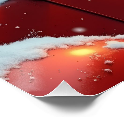 Poster Dalmatian Snowy Car Ride Christmas Painting (Coin)