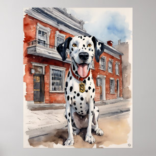 Poster Dalmatie - Art Chien Imprimer