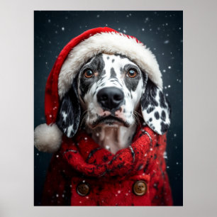 Poster Dalmatie festive à Père Noël Attire