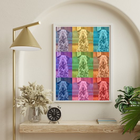 Poster Dalmatie Pop Art Chien photo Collage de couleur Bl