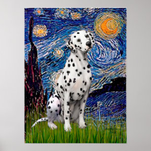 Poster Dalmatien 1 - Nuit étoilée (Vert.)