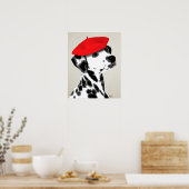 Poster Dalmatien Avec Beret Rouge (Cuisine)