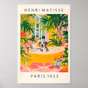 Poster Dalmatien Dans Une Baignoire, Amusante Salle De Ba