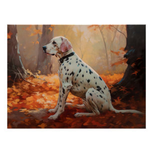 Poster Dalmatien en automne Feuilles automne Inspirer
