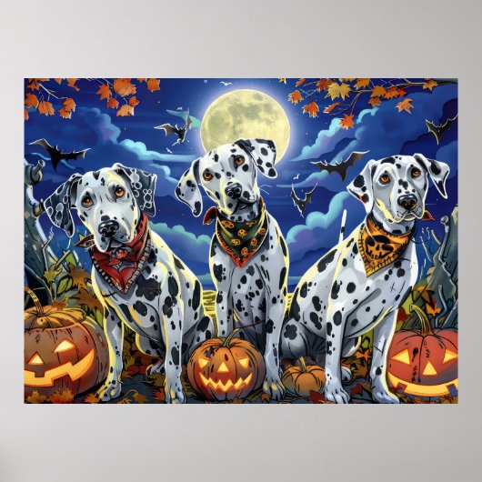 Poster Dalmatien Halloween Épouvantable (Devant)