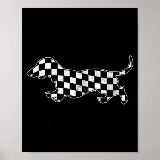 Poster Dalmatien Teckel Rétro Chien de Course Teckel (Devant)