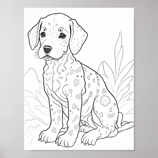 Poster Dalmation Chien Adulte Coloration (Devant)