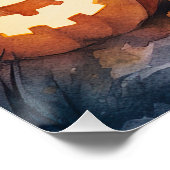 Poster Dalmation d'Halloween avec effroi Citrouille (Coin)