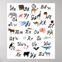 Poster d'alphabet animal.