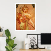 Poster d'Alphonse (Alfons) Mucha Bouquet (Bureau à domicile)