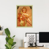 Poster d'Alphonse (Alfons) Mucha Bouquet (Bureau à domicile)