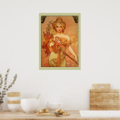 Poster d'Alphonse (Alfons) Mucha Bouquet (Cuisine)