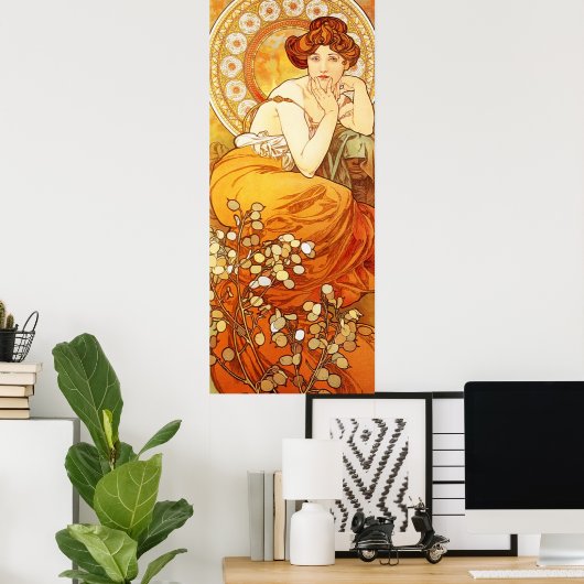 Poster d'Alphonse Mucha Topaz (Bureau à domicile)