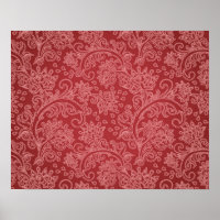 Damas floral classique de designer Paisley rouge