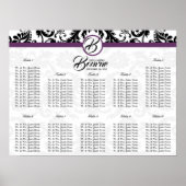 Poster Damas florales noires et blanches avec accent pour (Devant)