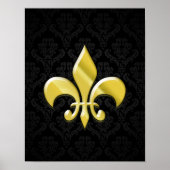 Poster Damas noir/or Fleur de Lis (Devant)