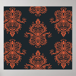 Poster Damas orientales : motif vintage méditerranéen.