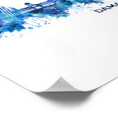 Poster Damas Syria Skyline Blue (Coin)